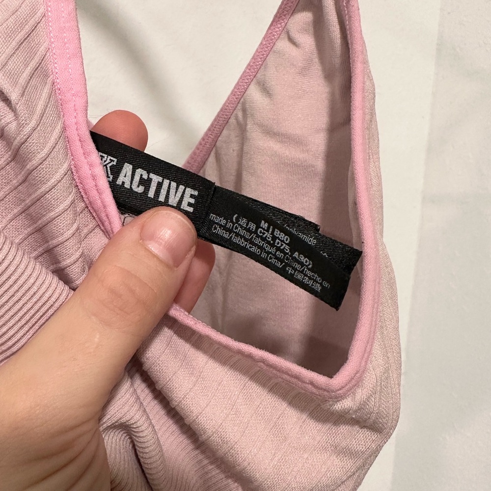 dk active Pink Ribbed V-Neck Bra - Picture 3 of 3